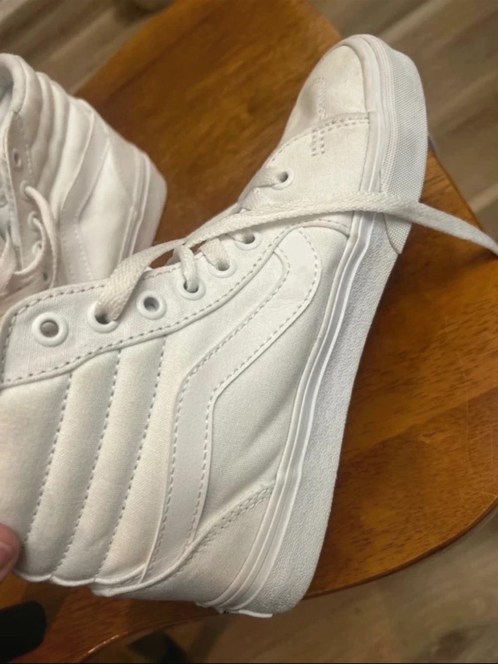 Classic Vans High-Top Canvas Sneakers in White - Women's